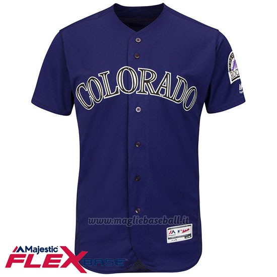 Maglia Baseball Uomo Colorado Rockies Blank Viola Flex Base Autentico Collezione